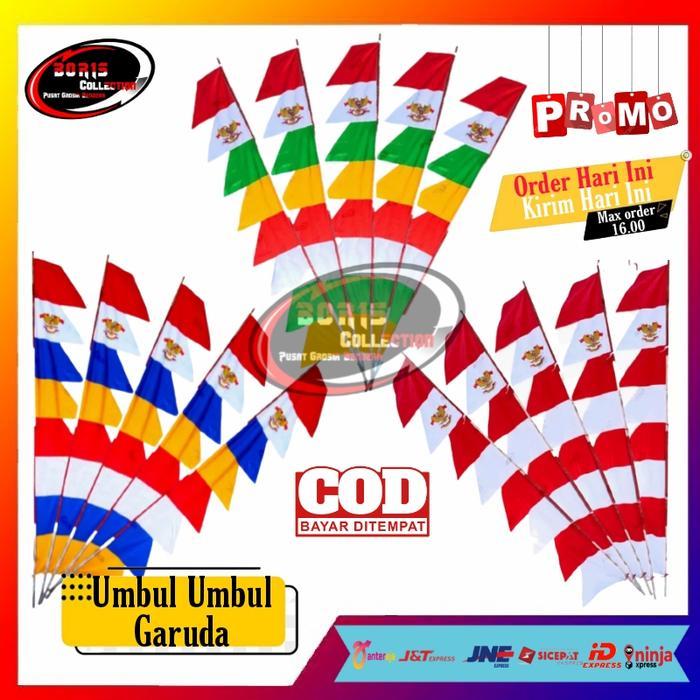 Umbul Umbul Warna Warni garuda isi 10 pcs Kain