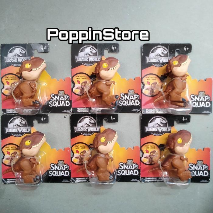 Jurassic World Snap Squad Tyrannosaurus Rex Coklat Dino Rare Wave 1