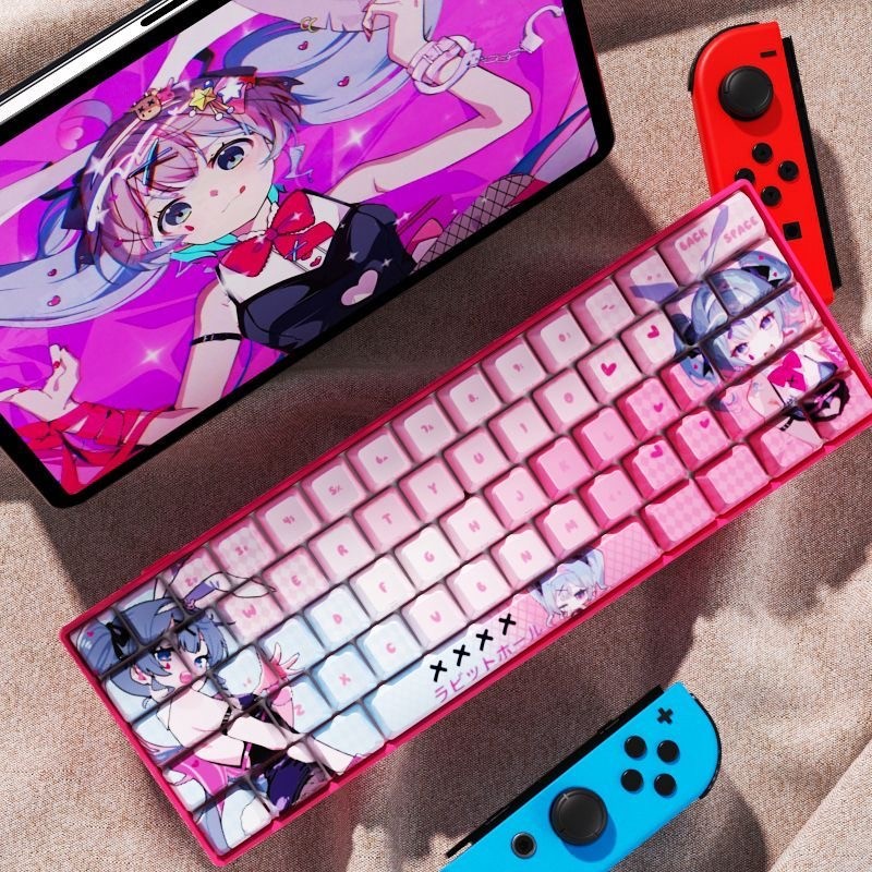 Anime Keycaps Rabbit Hole Themed Mechanical Keyboard Cherry PBT Custom Cute Keycaps PC Gaming