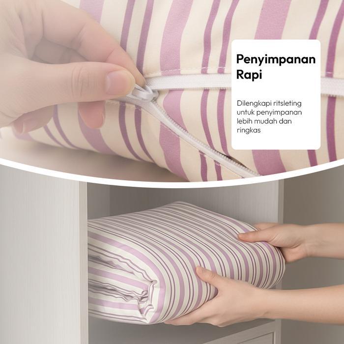 Informa 130x180 cm Bed Cover Microfiber Zip Nap Selimut Tebal Bedcover Selimut Kasur Comforter