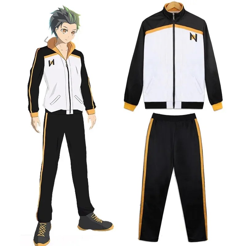 Subaru Natsuki Cosplay Costume Sportswear Re:Zero Kara Hajimeru Isekai Seikatsu Jacket Pants Suit
