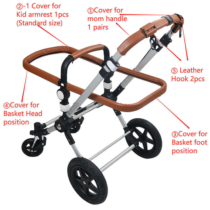 Strollers Handle Covers For Bugaboo Cameleon 3 Plus Protective Pu Case Cover Armrest Bumber Covers