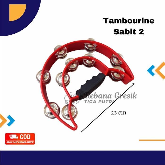 Alat Musik Tambourine Hadroh Ecrek Model Sabit Bulan