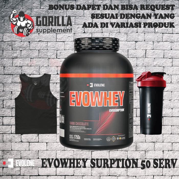 EVOLENE EVOWHEY EVOSORPTION 1750 Gram 50 Serving Sajian New Evolene Whey Protein Concentrate Isolate