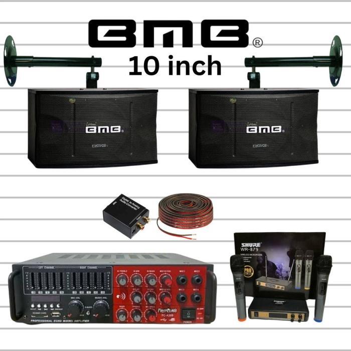 BMB Paket Karaoke Sound System Bluetooth Speaker BMB 10 inch Original Paket Hemat