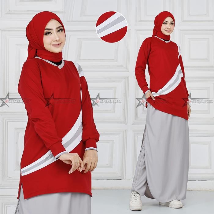 Setelan baju olahraga senam muslimah set ROK celana (ROCELA) /stelan kaos senam muslimah