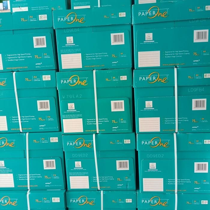

NEW PRODUK PAPERONE KERTAS HVS F4 A4 A5 A6 1 BOX 1 DUS KHUSUS GOJEK GOSEND GRAB 75GR 80GR 215X330MM
