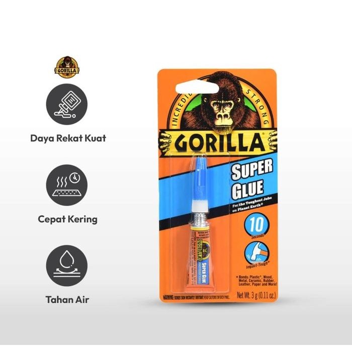 

GORILLA LEM SUPER 3 GRM SUPER GLUE IMPACT TOUGH 3G