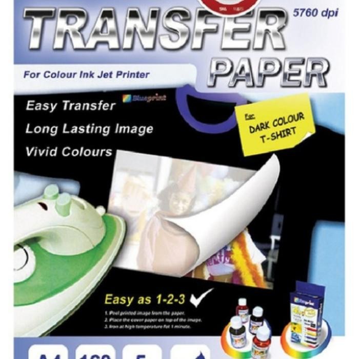 

NEW PRODUK KERTAS TRANSFER PAPER DARK T-SHIRT BLUEPRINT TRANSFER PAPER A4 DARK WARUNG ARA67