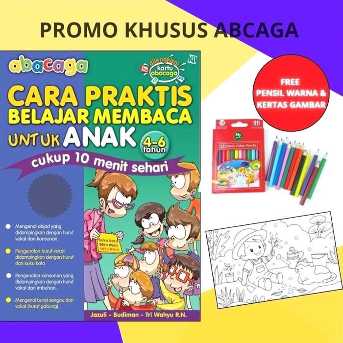 Azparadays - Buku Anak TK & SD Kelas 1: ABACAGA Cara Praktis Belajar Membaca