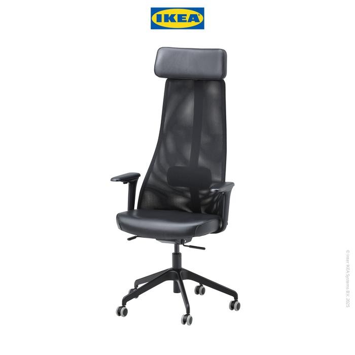 IKEA JARVFJALLET Kursi Kantor Dengan Sandaran Tangan Minimalis Hitam