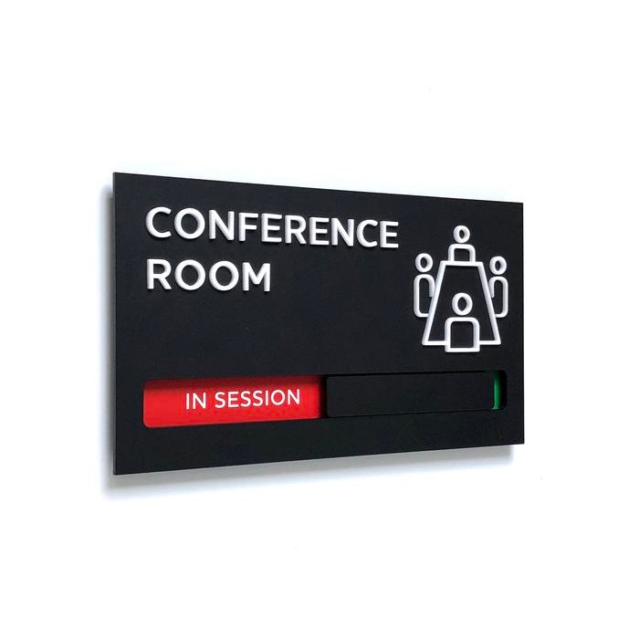

KUBIK LETTERS ACRYLIC SIGN CONFERENCE ROOM WITH SLIDER (DUAL MESSAGES)