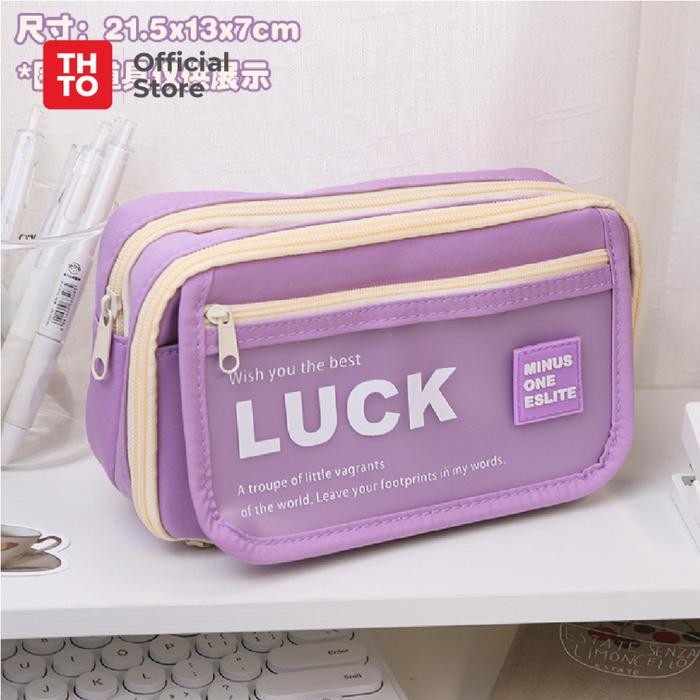 

THTO TAS TEMPAT PENSIL CASE POUCH ANAK SEKOLAH FROST LUCK TRANSPARAN KAPASITAS BESAR A151