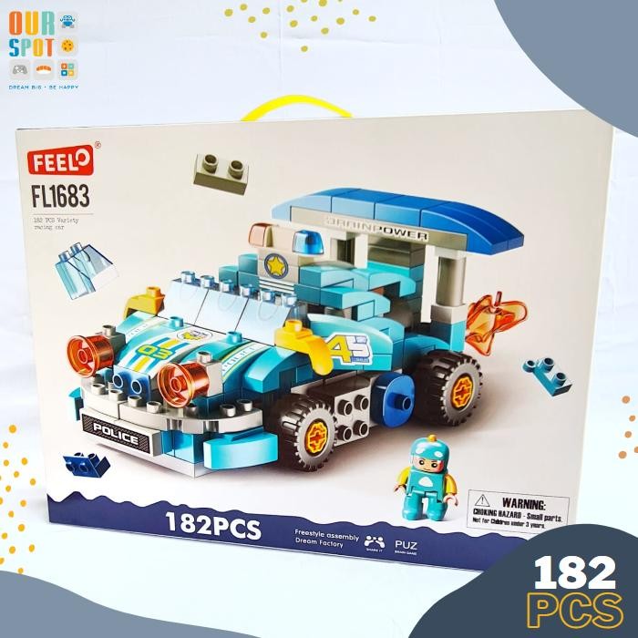 Feelo 182 Pcs Building Blocks Car - Size