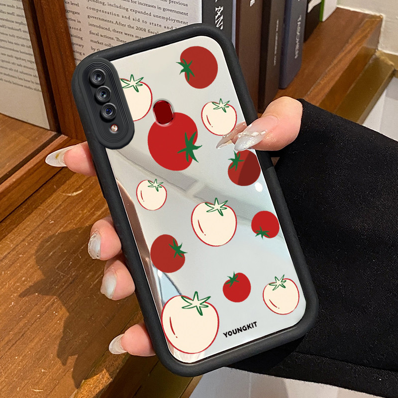 Casing Hp Samsung Galaxy A20s Case Softcase Kesing Stroberi Hitam Cesing Cantik silikon kasing Casin