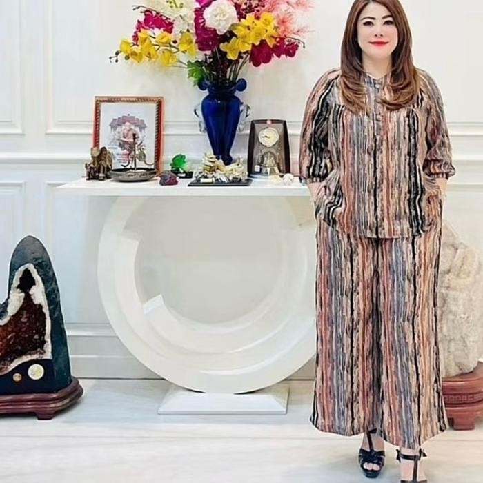 Pilihan- Setelan Rayon Twill 238782 Motif Salur Abstrak Premium