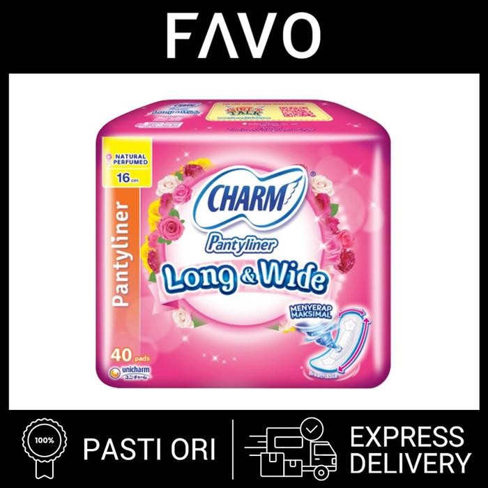 Pilihan- Pembalut Charm Pantyliner Long & Wide Absorbent Fit Parfume - 40 Pads