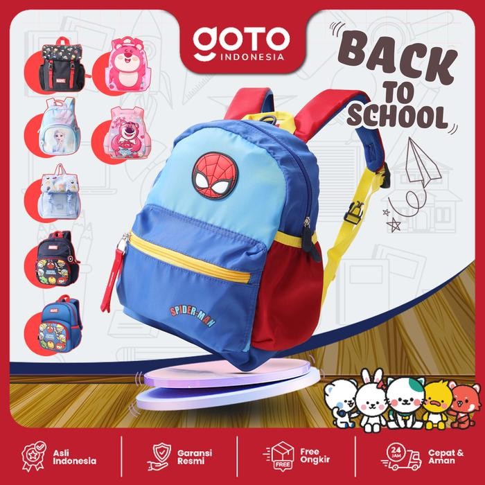 ORIGINAL Goto Unito X Disney Marvel Tas Sekolah Backpack Ransel Bag Anak TK SD READY STOCK