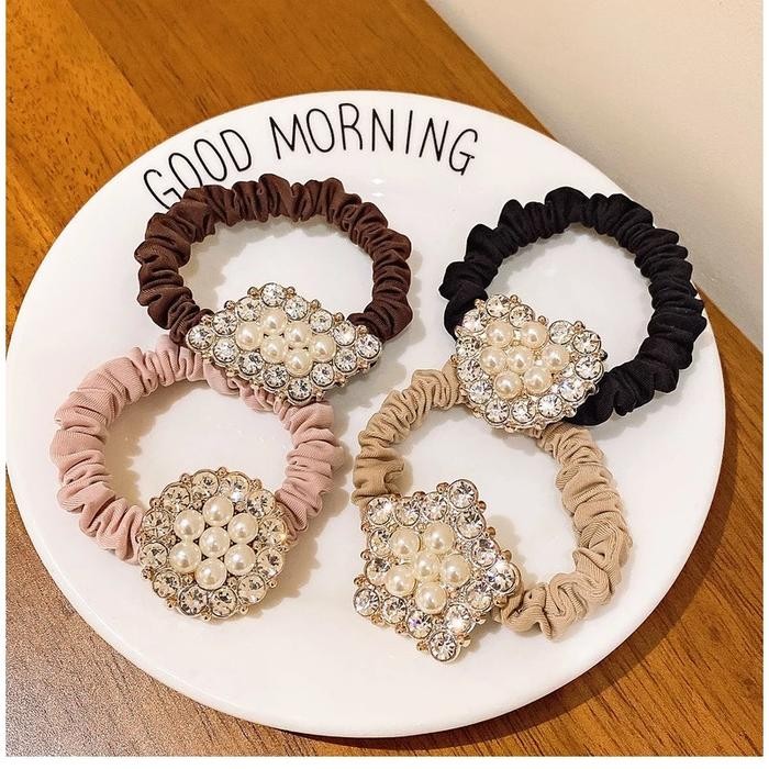 

1 Pcs Ikat rambut usus kecil gaya Korea, ikat kepala mutiara imitasi, aksesori rambut anak