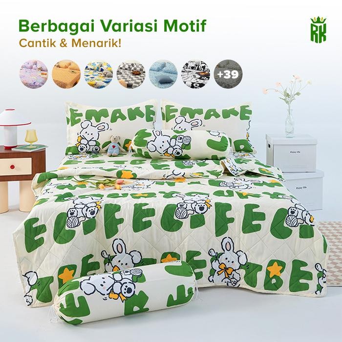 Lady Rose - Set Bedcover Sprei + Sarung Bantal Guling Aneka Motif Estetik