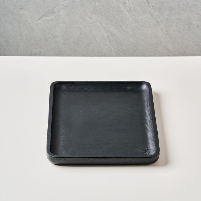 

Skandif Black Valet Tray Premium Teak Wood Desk Organizer Kayu Jati