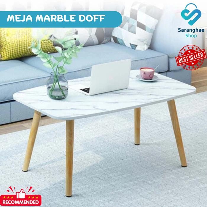 New [SH] COD Meja Ruang Tamu Minimalis Coffee Table Meja Estetik Nordic Meja IKEA Kaki Kayu Bulat
