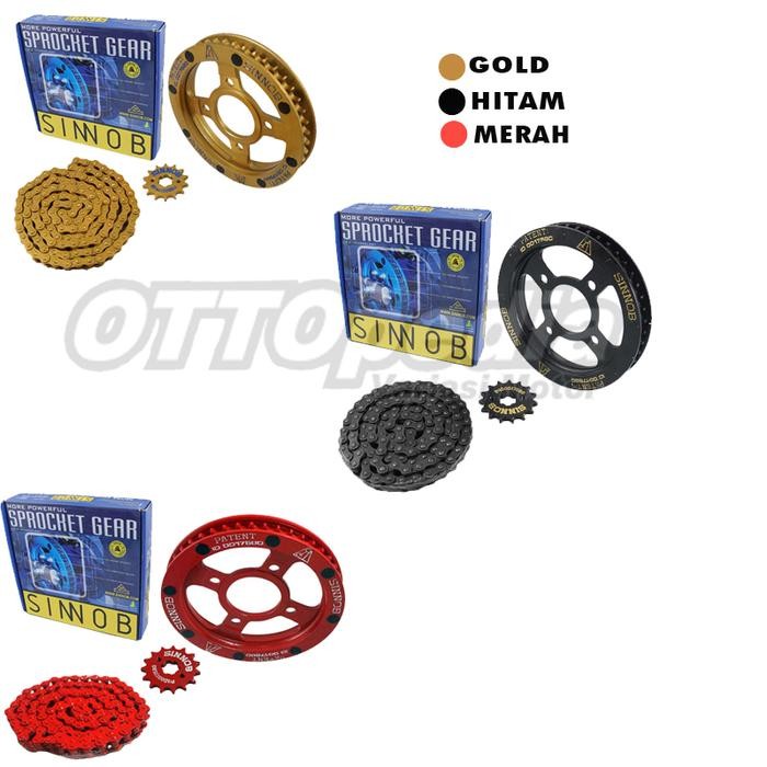 Chain Kit Gear Set Rantai Motor Sinnob Colour Chain Hitam Cb 150 R New
