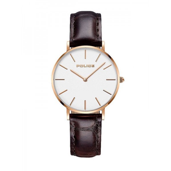 [PENAWARAN TERBATAS] Jam Tangan Wanita Police Majestic Original 100% Leather Formal Rose Gold 15304B