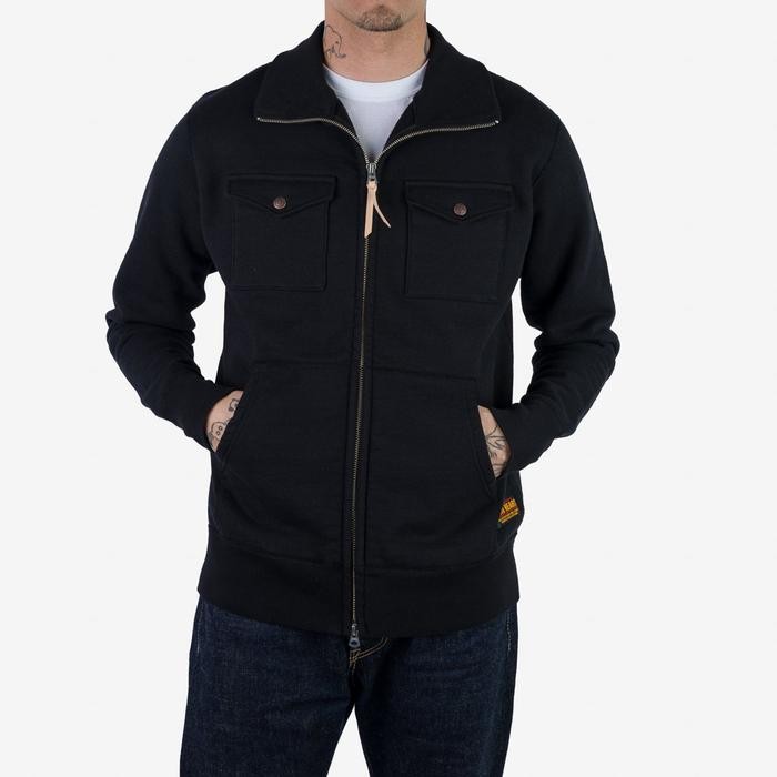 Iron Heart IHSW-74 14oz Ultra Heavy Loopwheel Sweater Jacket - Black best seller