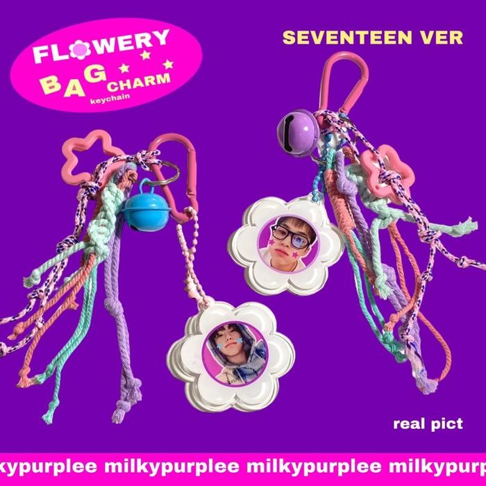 FLOWERY Seventeen BAGCHARM KEYCHAIN HANDFAN