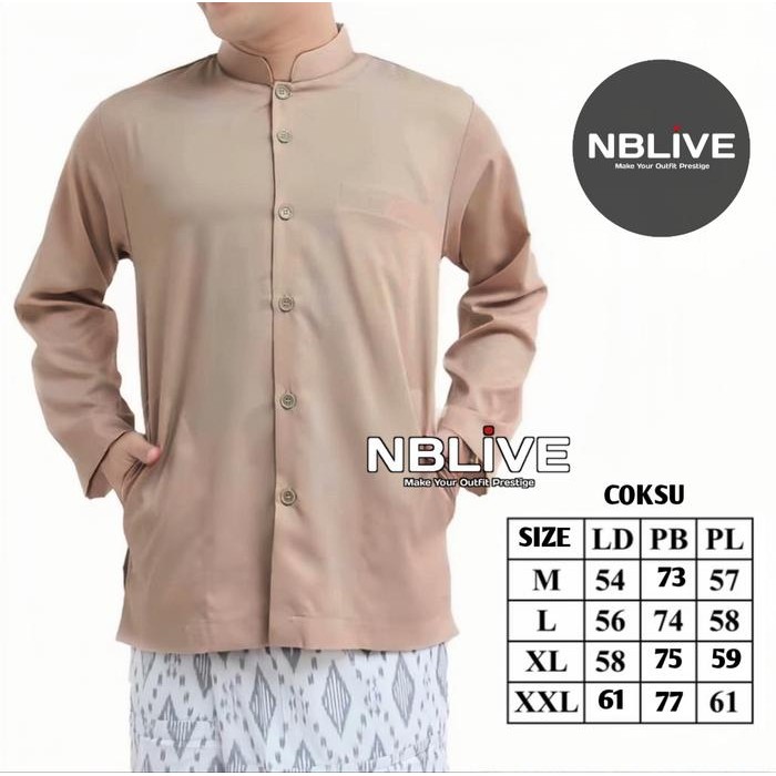 Koko Haibah Bahan Katun Abu Muda Polos Lengan Panjang Baju Koko Putih Habaib Jumbo Murah Koko Habibi