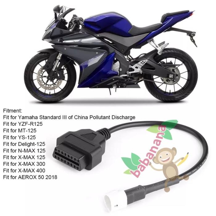 Ready Kabel scanner OBD yamaha cable 16 to 3 pin diagnostik motor xmax nmax r15