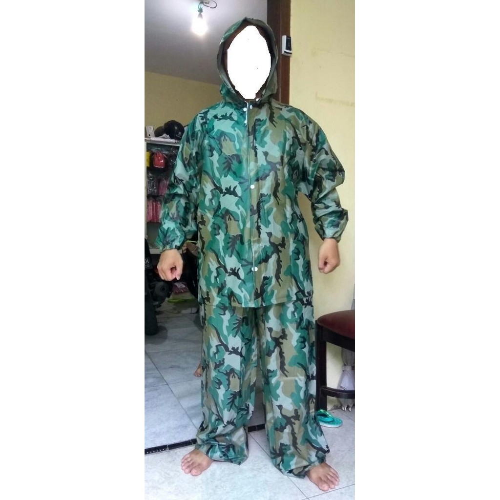 TERMURAH Grosir Jas Hujan Penguin Doreng Jaket Celana Motif Tentara Army XXL READY STOCK
