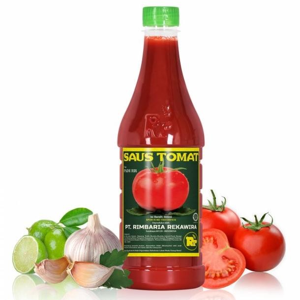 Saos tomat Rimba Ria botol plastik saos padi RR