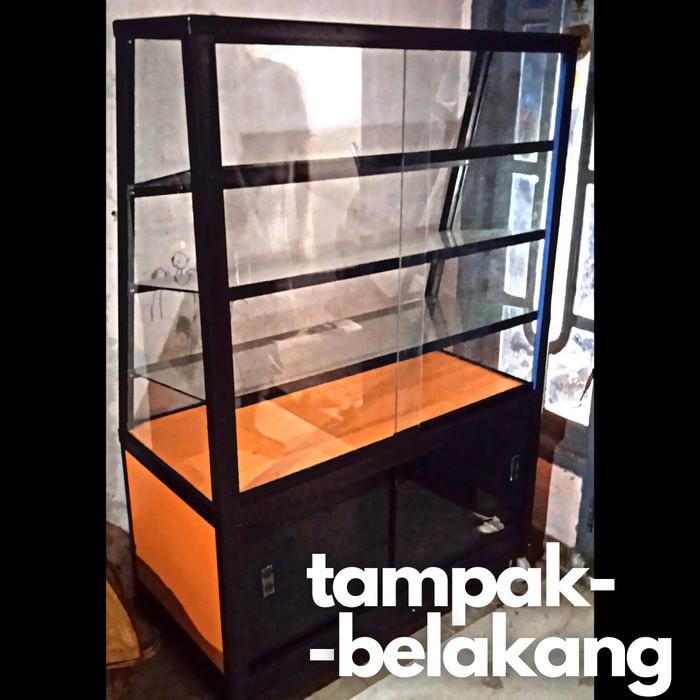 Etalase kaca miring/etalase kue/etalase donat