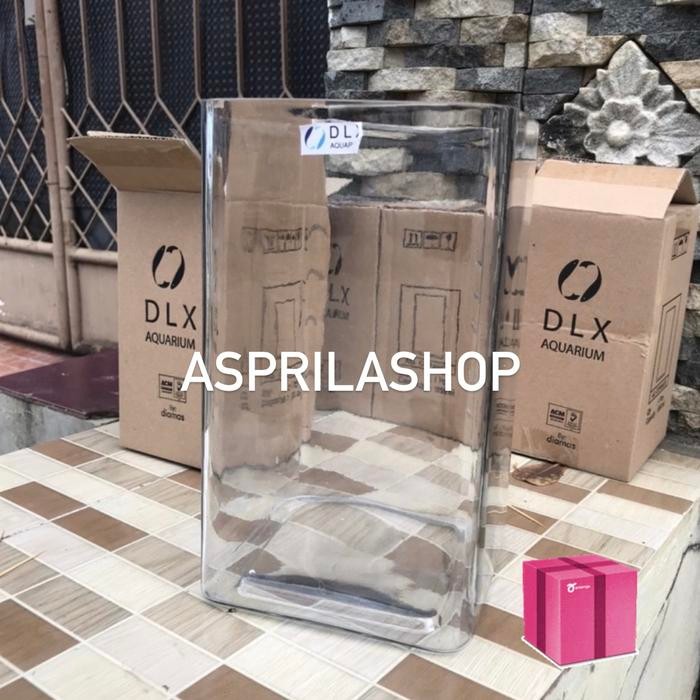 pot bunga kotak kaca tinggi 24cm kaca tebal vas bunga EKSPEDISI