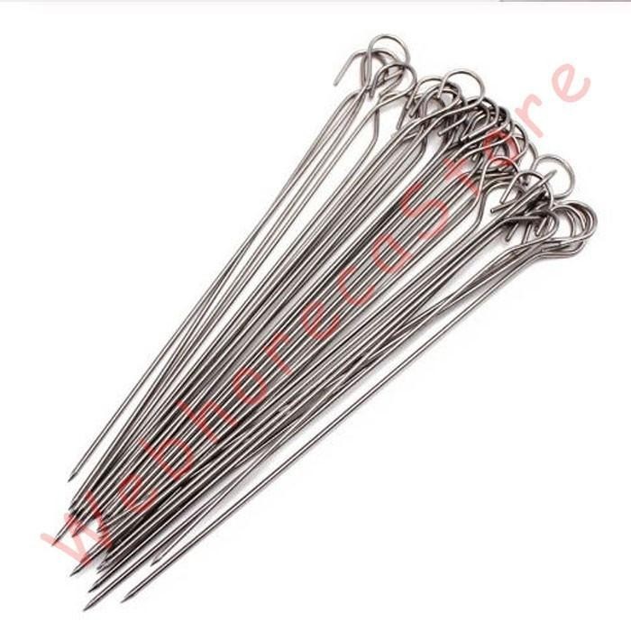 Kebab Skewer Stick Needle Ring 25cm Stainless Solid/ Tusuk Sate 3mm