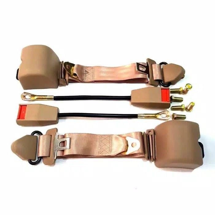 Safety Belt Otomatis Mobil - Seatbelt sabuk pengaman mobil otomatis Krem / Coklat