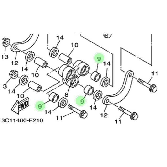 BEARING KLAHER AYUNAN BAWAH SEGITIGA KACAMATA VIXION NEW LED LAMA NVL