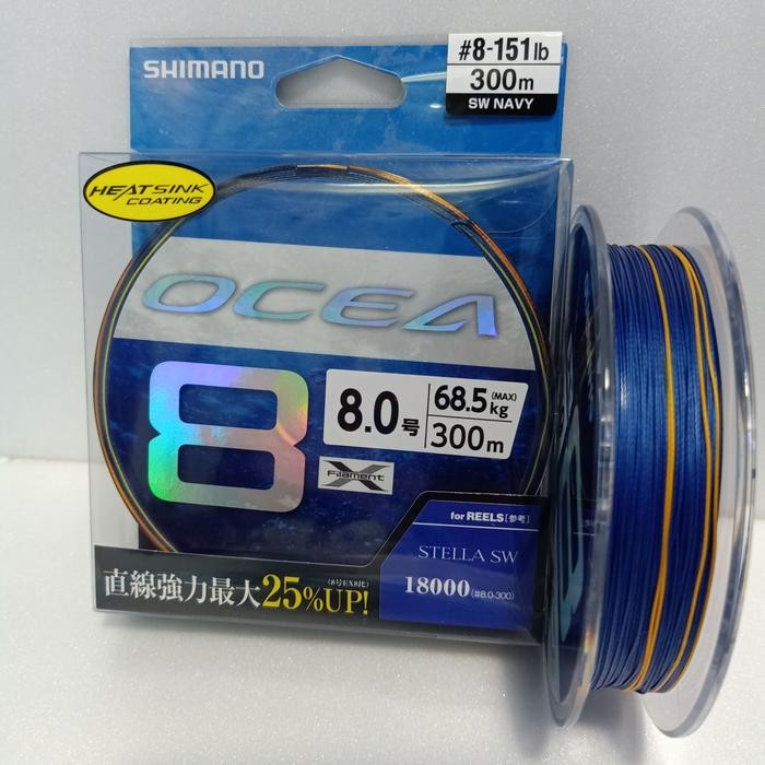 Senar Pe Shimano ocea X8 blue 8.0 300m (TERBAIK) (TERBARU) (TERMURAH)