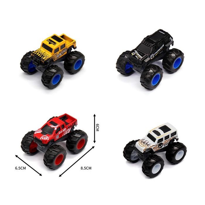 sygk- Mainan Mobil Diecast Monster Truck Mobil Off Road Bahan Logam Ban Miniatur Plastik
