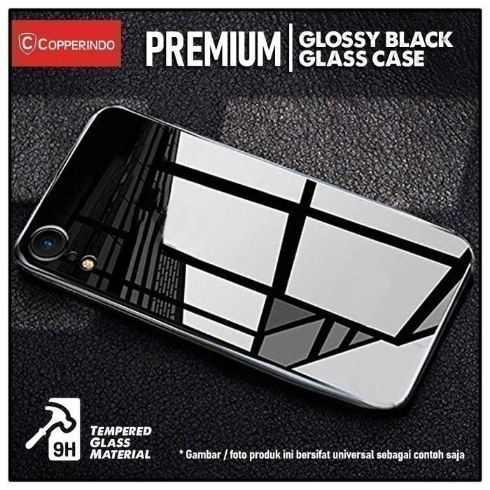 COPPER Oppo Reno 5F - Premium Glass Hard Case/Casing Black Glossy