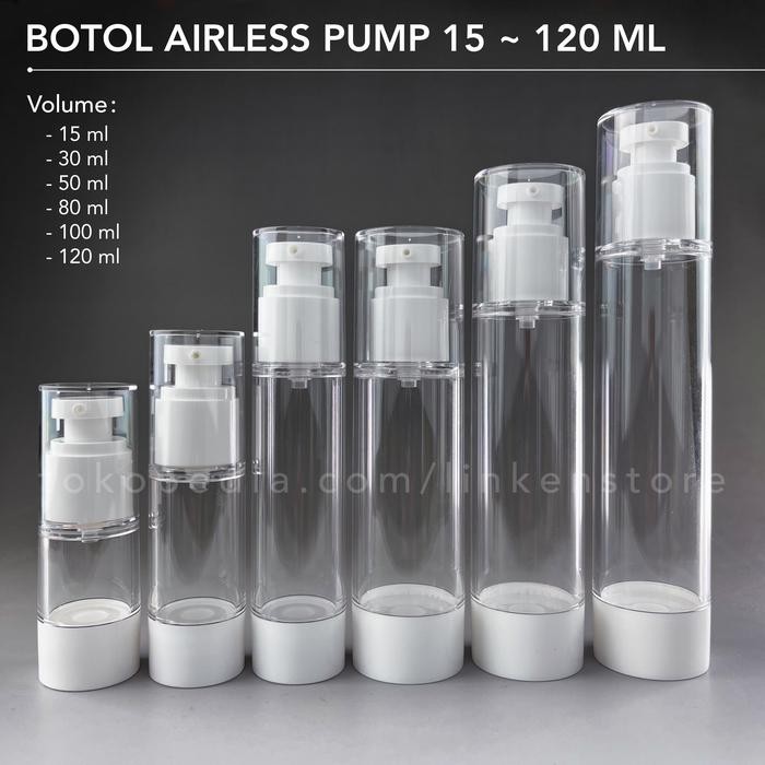 Rds - Botol Airless Pump 15-120Ml Vacuum Lotion Serum Travel Size Treatment Skincare Refill