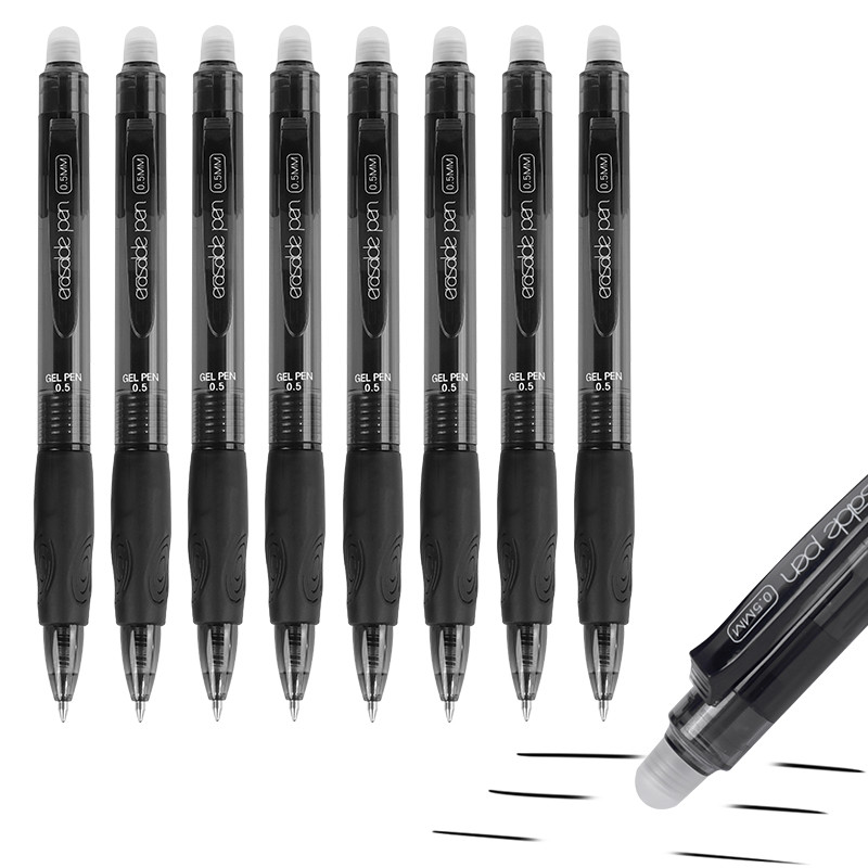 0.5mm Magic Erasable Pen Press Gel Pen Set Blue Black Erasable Refill Rod Gel Ink Stationery
