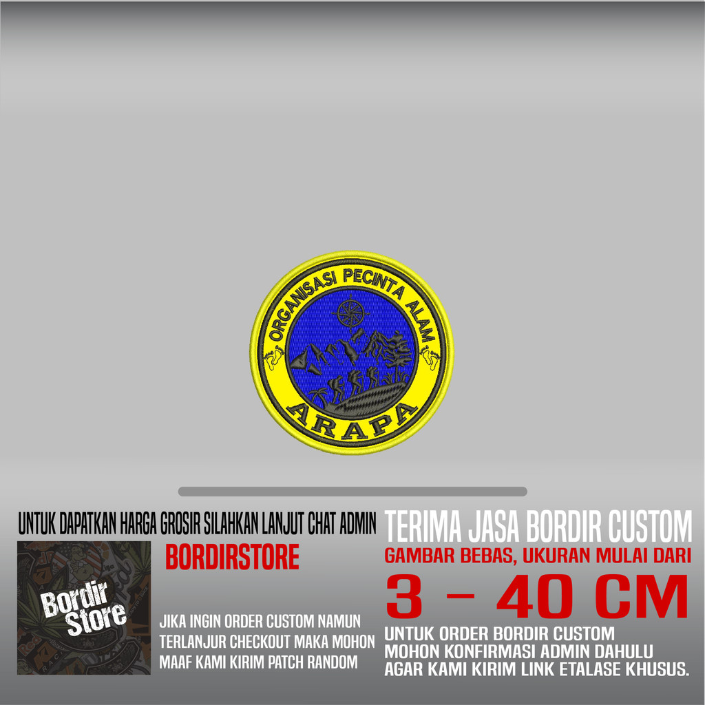 ORGANISASI PECINTA ALAM ARAPA ADVENTURE BS-409 PATCH BORDIR LOGO/EMBLEM