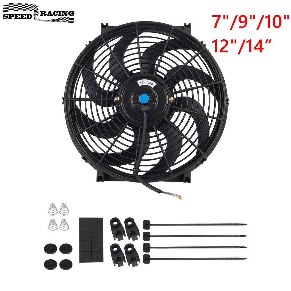 Universal 7/9/10/12/14 Inch 12V 80W 2100RPM Car Air Conditioning Electronic Radiator Cooling Fan Bla