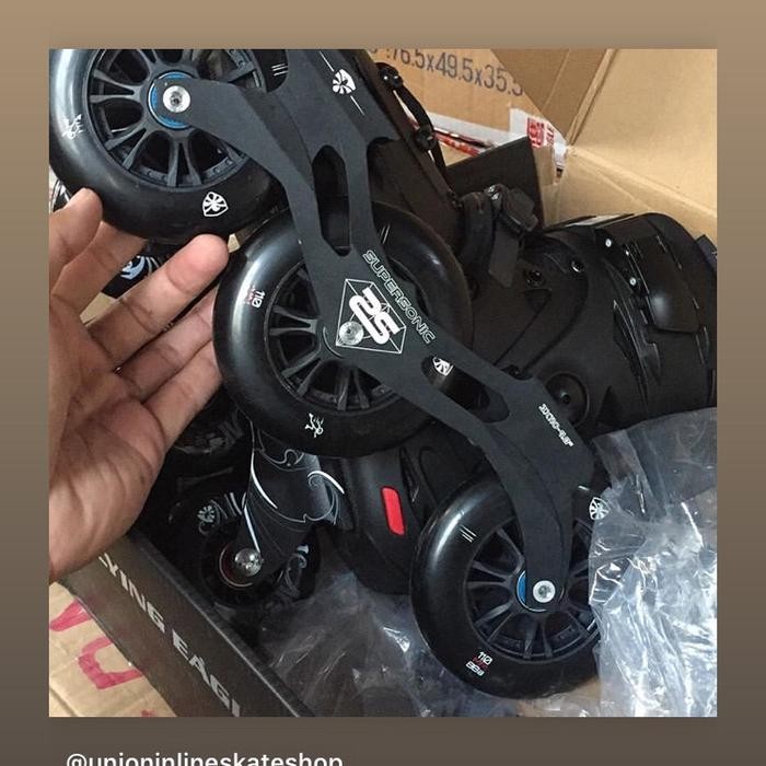 sepatu roda inline skate flying eagle falcon custom ss frame black