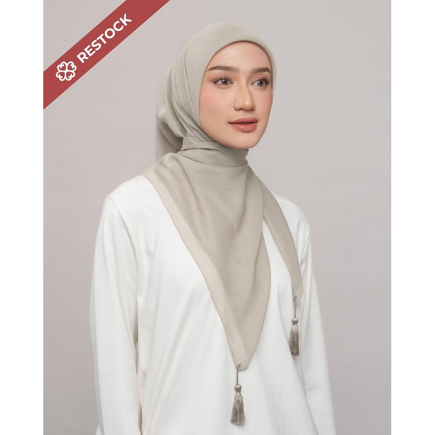 d6fs- Napocut Hijab - Plain Tassel - Hijab Segiempat Paris Jepang Premium Ronce 115 X 115 Cm