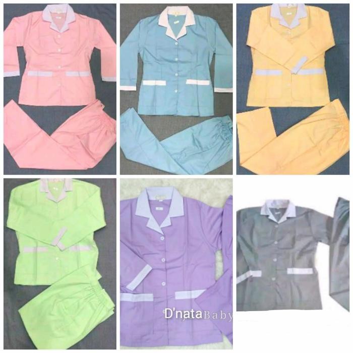 ASLI Baju Seragam Suster Hijab Panjang Warna Katun Jepang READY STOCK