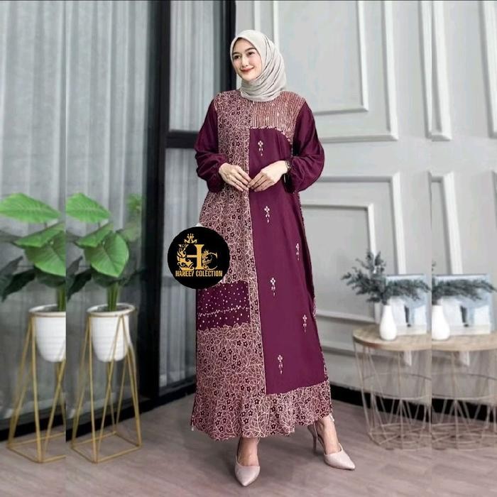 Daster Sonata Dress Rayon Rempel Busui Lengan Panjang Homedress Batik Adem Tebal Nyaman Daster